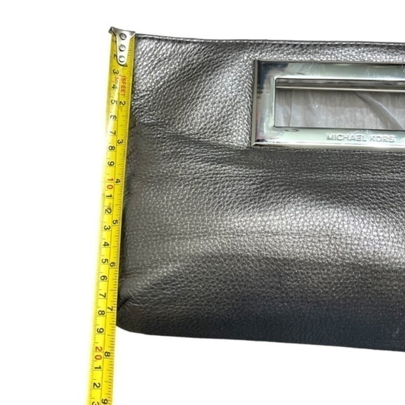 Michael Kors silver leather evening clutch bags